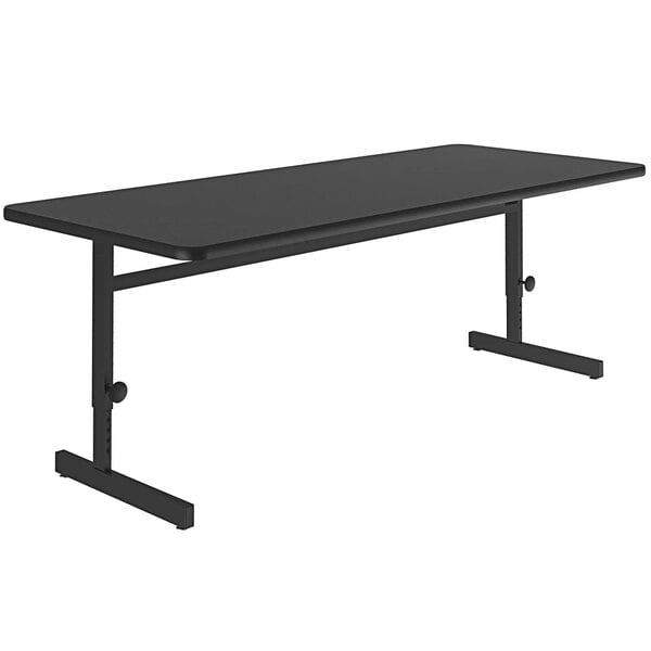 Correll 30″ x 60″ Black Granite Finish Rectangular Adjustable Height High Pressure Top Computer Table