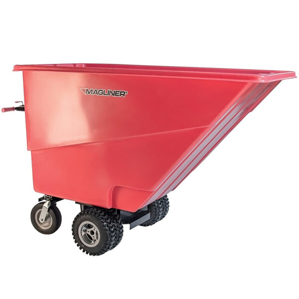 Magliner MHCSDC 1.0 Cubic Yard Motorized Hopper Cart with Dual 13" Aggressive Tread Pneumatic Wheels and Dual Handle Bars (750 lb.)
