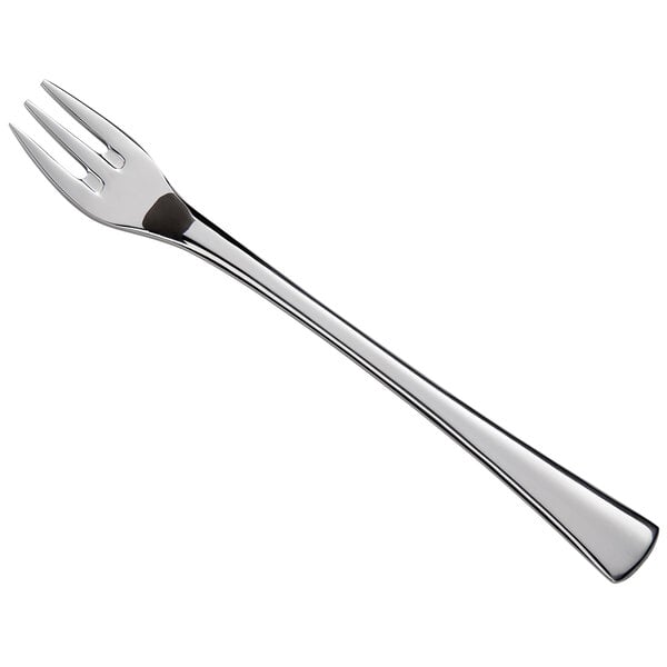 A Reserve by Libbey stainless steel cocktail fork with a silver handle.