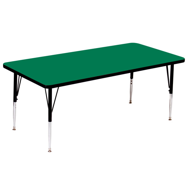 Correll 24″ x 36″ Rectangular Green Finish 19″ – 29″ Adjustable Height High Pressure Top Activity Table