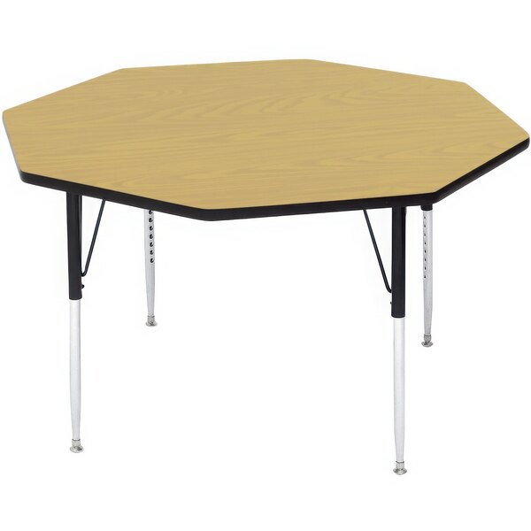 Correll 48″ Octagon Fusion Maple Finish 19″ – 29″ Adjustable Height High-Pressure Top Activity Table