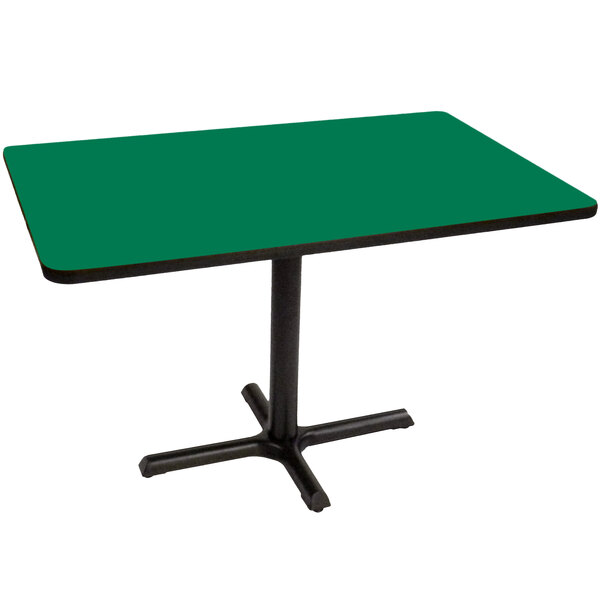 Correll 30″ x 48″ Rectangular Green Finish Standard Height High Pressure Cafe / Breakroom Table