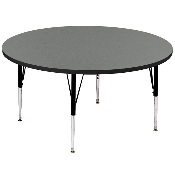 Correll 60″ Round Montana Granite Finish 19″ – 29″ Adjustable Height Premium Laminate High Pressure Top Activity Table
