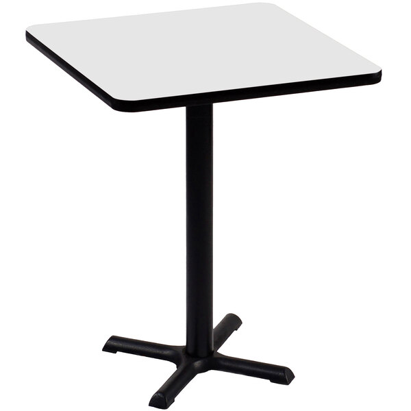 Correll 30″ Square White Finish Standard Height High Pressure Cafe / Breakroom Table