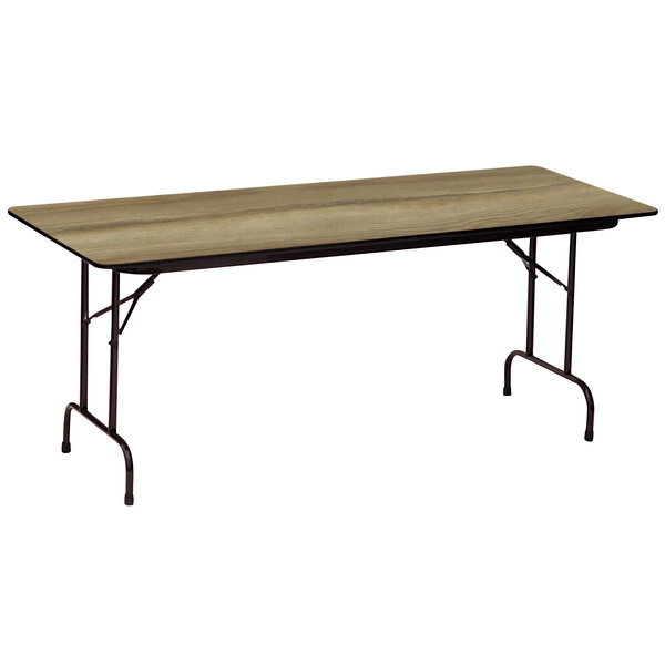Correll 36″ x 96″ Colonial Hickory Finish Premium Laminate 3/4″ High Pressure Heavy-Duty Folding Table
