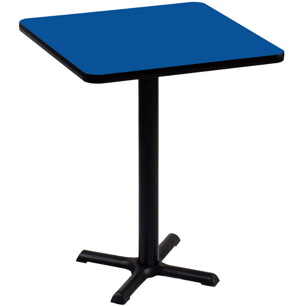 Correll 30″ Square Blue Finish Standard Height High Pressure Cafe / Breakroom Table