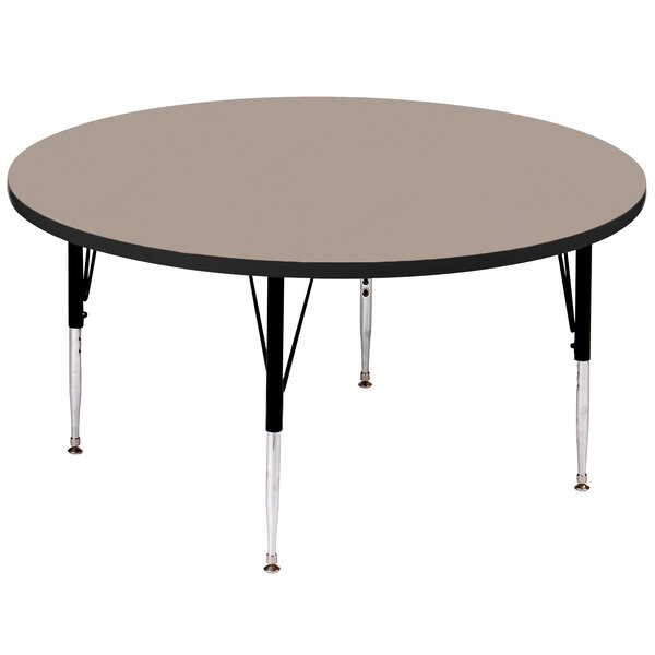 Correll 36″ Round Savannah Sand Finish Premium Laminate 19″ – 29″ Adjustable Height High Pressure Top Activity Table