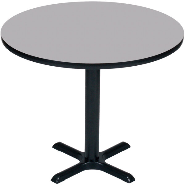 Correll 42″ Round Gray Granite Finish Bar Height High Pressure Cafe / Breakroom Table