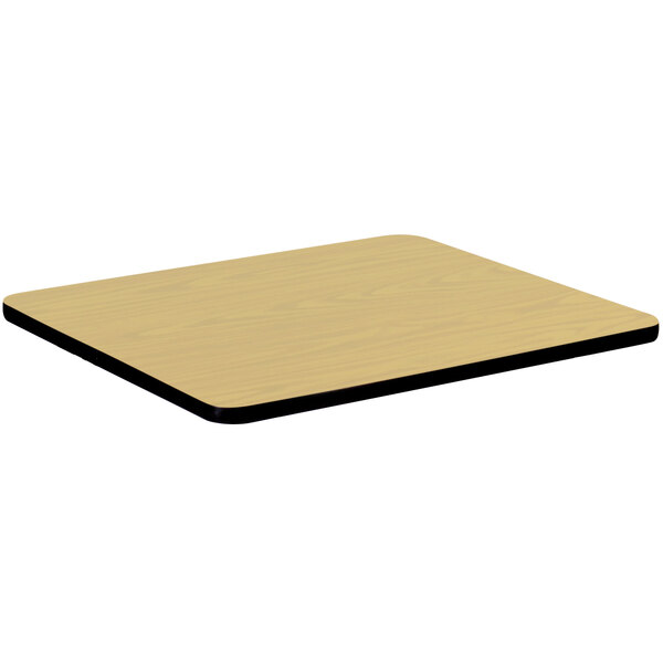 A square Fusion Maple table top with black edges.