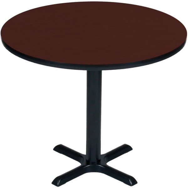 Correll 42″ Round Cherry Finish Bar Height High Pressure Cafe / Breakroom Table