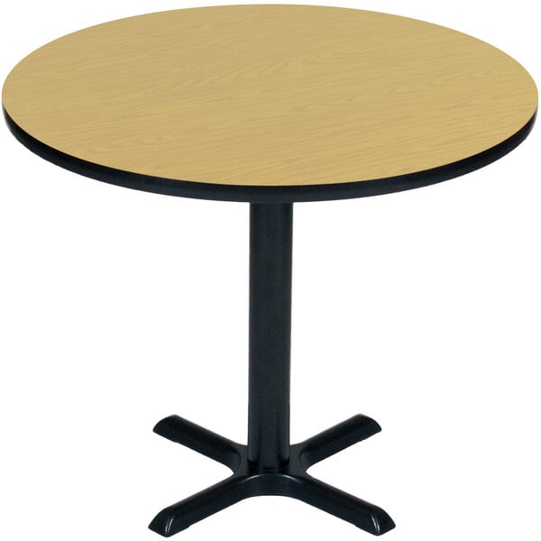 Correll 42″ Round Fusion Maple Finish Bar Height High Pressure Cafe / Breakroom Table