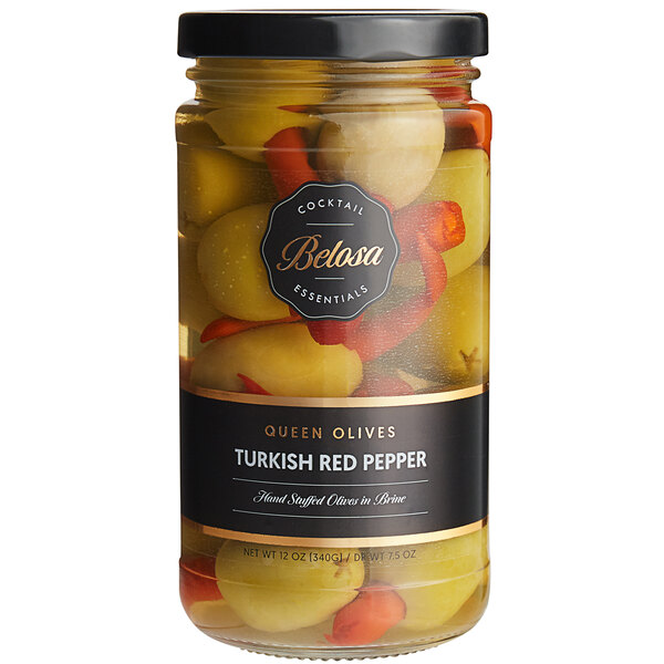 Belosa 12 oz. Turkish Red Pepper Stuffed Queen Olives