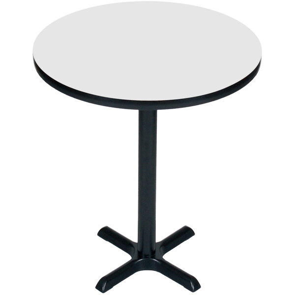 Correll 30″ Round White Finish Bar Height High Pressure Cafe / Breakroom Table