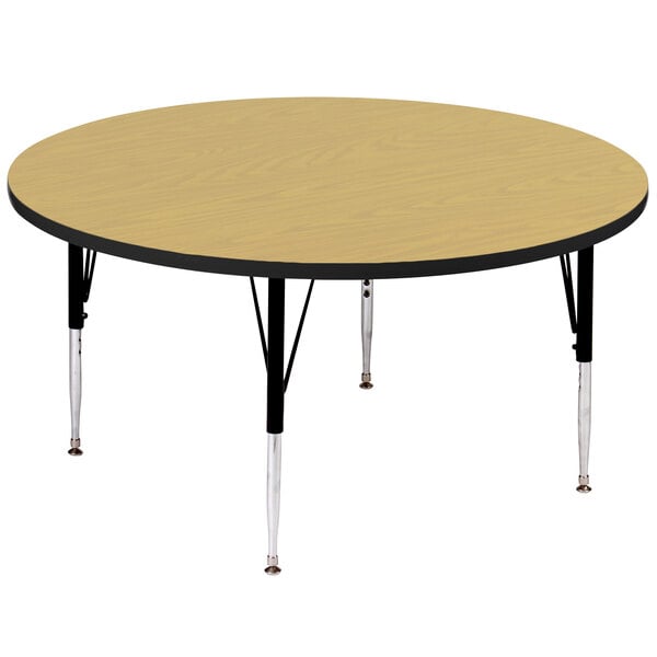 Correll 42″ Round 19″ – 29″ Fusion Maple Adjustable Height High-Pressure Top Activity Table