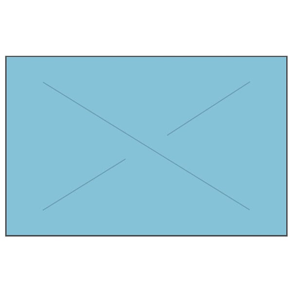A blue rectangle with two black lines crossed in the middle.