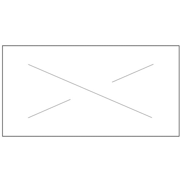 A white rectangular label roll with two lines crossed through it.