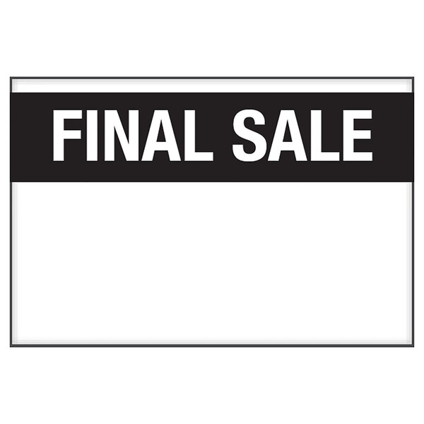 A white label with black text reading "FINAL SALE"