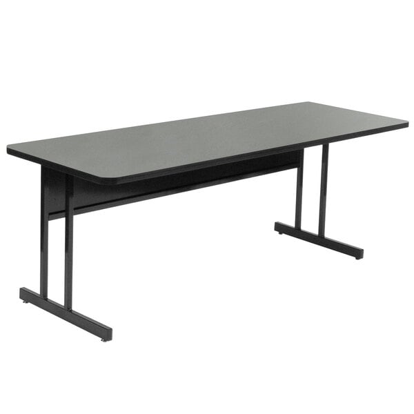 Correll 24″ x 72″ Montana Granite Rectangular Premium Laminate Desk Height High Pressure Top Computer Table