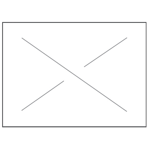 A white rectangular paper with black lines forming a cross.