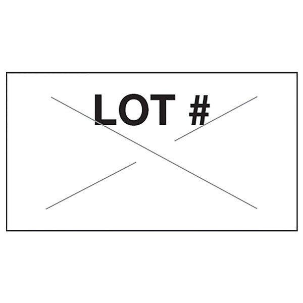 A white rectangular Garvey label with black text reading "LOT #"