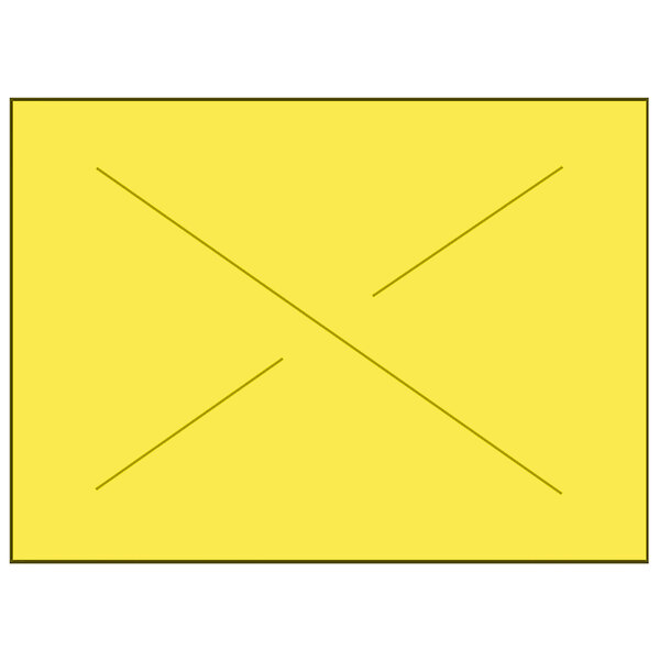 A yellow rectangular object with black lines.