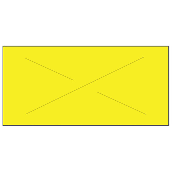 A yellow rectangular label roll with black lines.