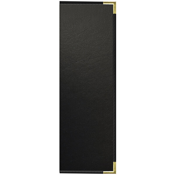 A black rectangular Oakmont menu cover with gold corners and trim.