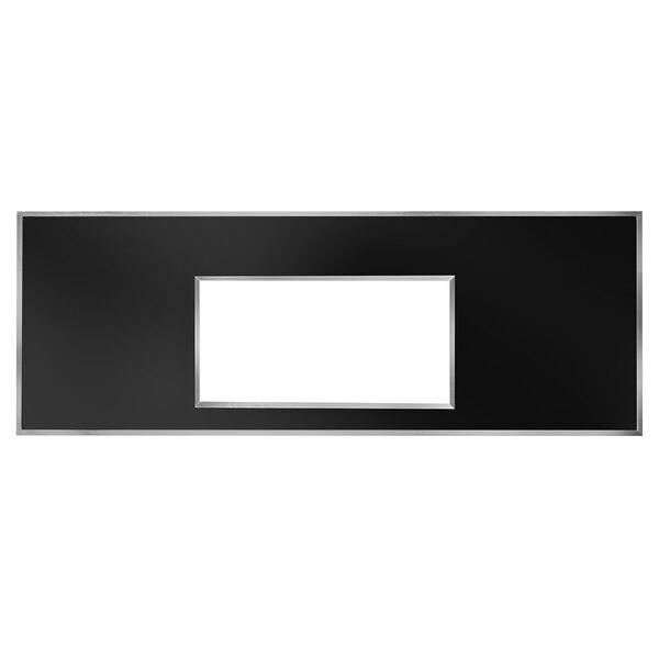 A black rectangular object with a black rectangle cutout.