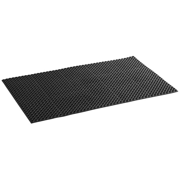 Choice 3' x 5' Black Rubber Straight Edge AntiFatigue Floor Mat 3/4" Thick