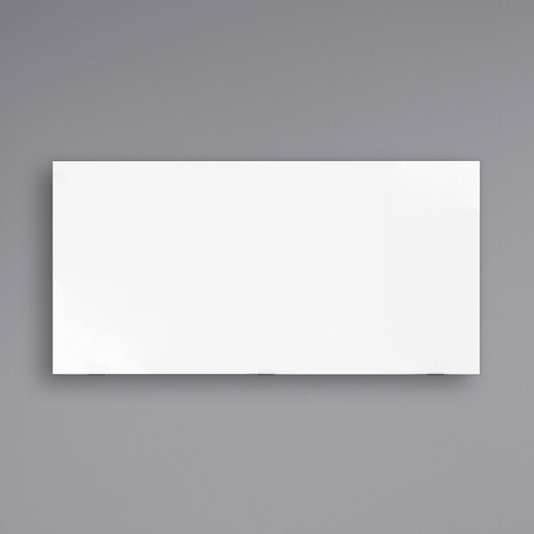 A white rectangular Luxor wall-mounted magnetic glass presentation board.