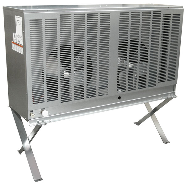 A large metal box with two fans inside.