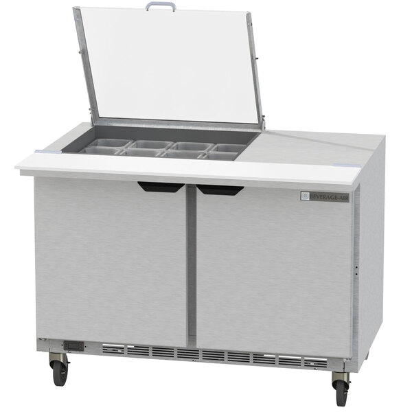 Beverage-Air SPED48HC-12M-2-CL Elite Series 48" 2 Drawer Mega Top Refrigerated Sandwich Prep Table with Clear Lid