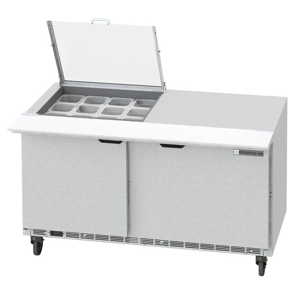 Beverage-Air SPED60HC-12M-4-CL Elite Series 60" 4 Drawer Mega Top Refrigerated Sandwich Prep Table with Clear Lid