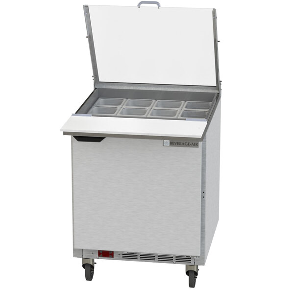 Beverage-Air SPED27HC-12M-CL Elite Series 27" 2 Drawer Mega Top Refrigerated Sandwich Prep Table with Clear Lid