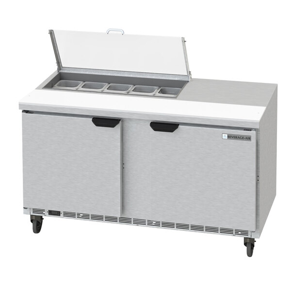 Beverage-Air SPED60HC-10-2-CL Elite Series 60" 2 Drawer Refrigerated Sandwich Prep Table with Clear Lid