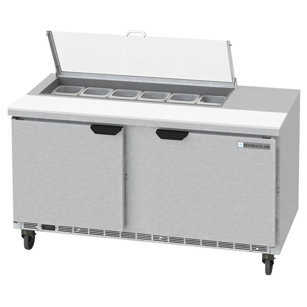 Beverage-Air SPED60HC-12-4-CL Elite Series 60" 4 Drawer Refrigerated Sandwich Prep Table with Clear Lid