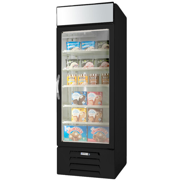 Beverage-Air MMF23HC-1-B-EL MarketMax 27" Black Glass Door Merchandiser Freezer with Electronic Lock - 22.5 cu. ft.