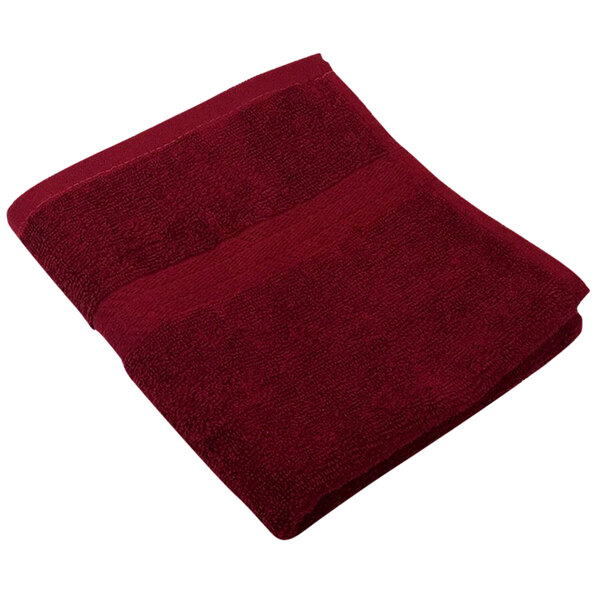 Monarch Brands True Colors 16 x 27 100% Ring Spun Cotton Burgundy Hand  Towel 3 lb. - 12/Pack