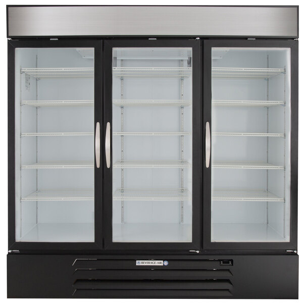 BeverageAir MMF72HC5B MarketMax 75" Black Glass Door Merchandiser