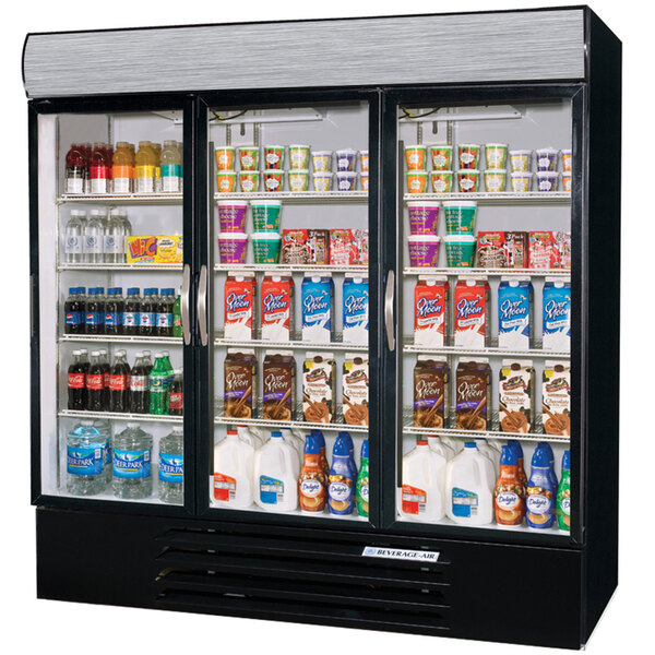 BeverageAir MMF72HC5B MarketMax 75" Black Glass Door Merchandiser