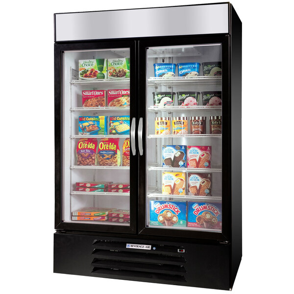 Beverage-Air MMF49HC-1-B-EL MarketMax 52" Black Glass Door Merchandiser Freezer with Electronic Lock - 46.2 cu. ft.