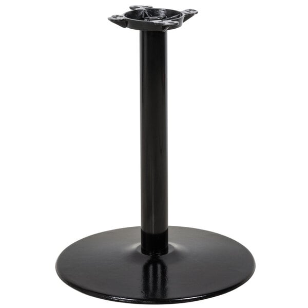 A Lancaster Table & Seating black cast iron round standard height table base.