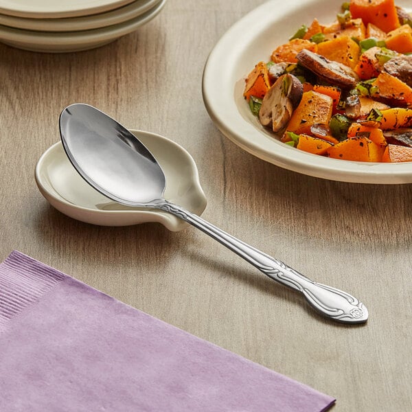 Choice Bethany 8 3/8" 18/0 Stainless Steel Tablespoon / Serving Spoon - 12/Case