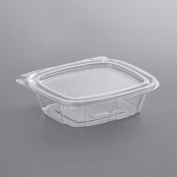 8oz Clear PP Plastic Square Snap-Lock Containers (Tamper-Evident Lid) - Clear