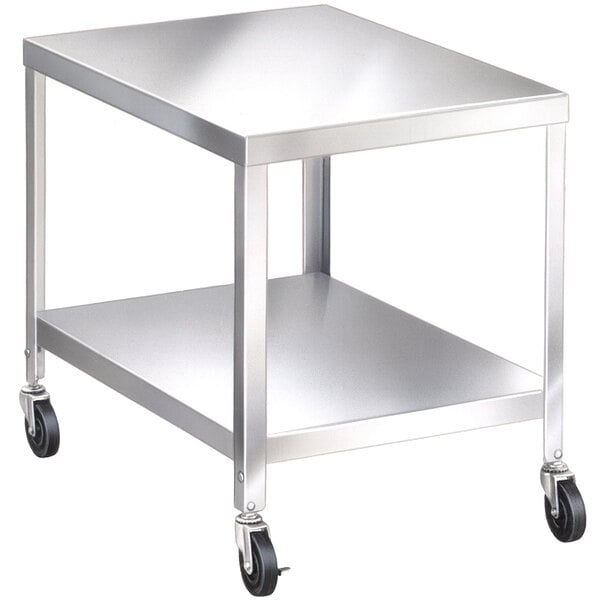 Lakeside 715 Stainless Steel Mobile Equipment Stand with Undershelf - 25 1/4" x 21 1/4" x 21 3/16"
