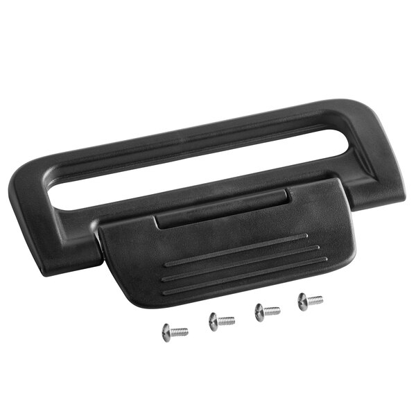 A Carlisle black plastic latch assembly with screws.