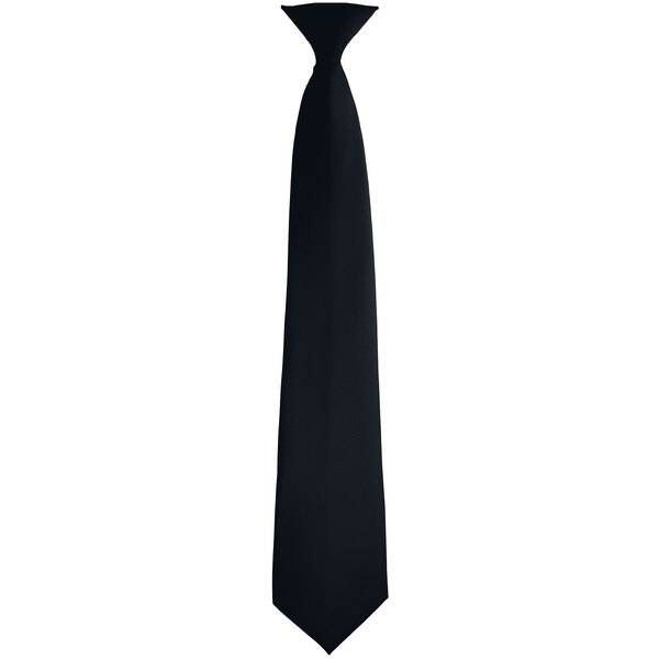 A Henry Segal black pre-knotted neck tie with a zipper.