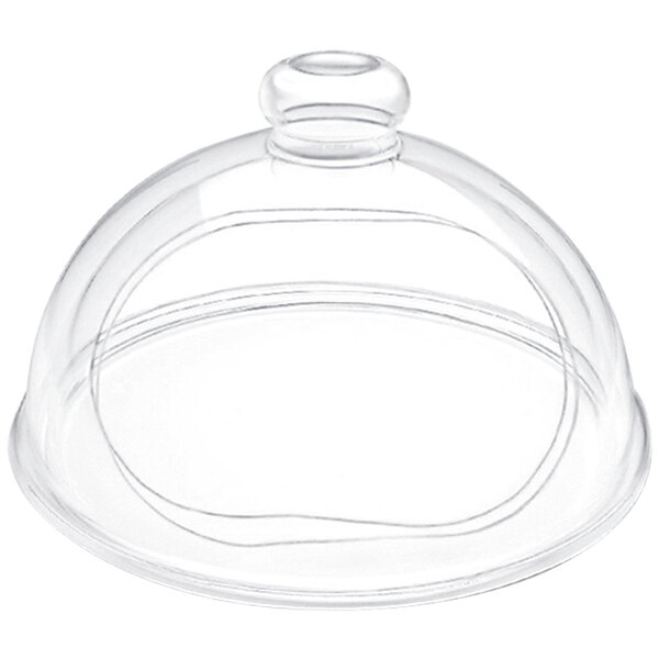 A clear acrylic round dome cover for samples.