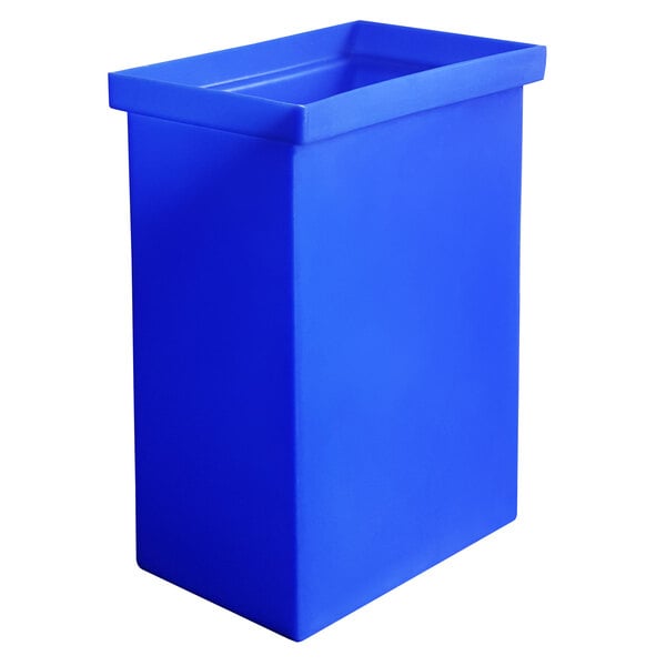 A blue rectangular container with a lid.