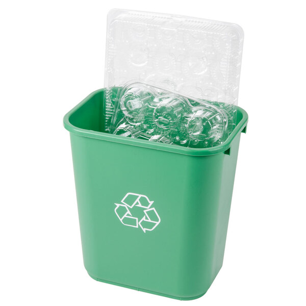Continental 2818-2 28 Qt. / 7 Gallon Green Rectangular Recycling Wastebasket / Trash Can